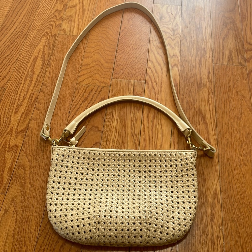 Clare V Petite Moyen in Cream Rattan